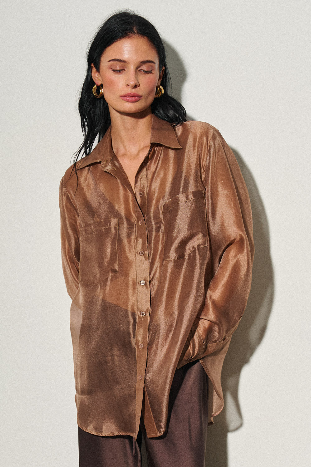 Organza Button Down
