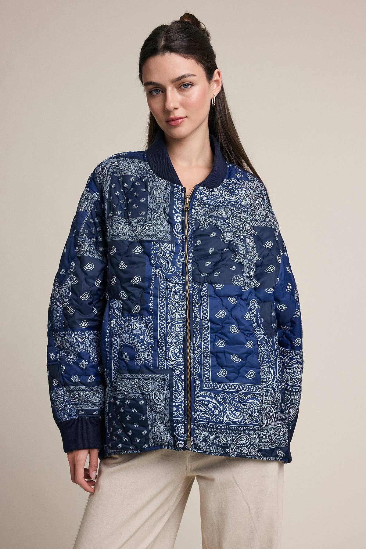 Paisley Bandana Quilted Bomber