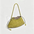 Woven Drawstring Shoulder Bag