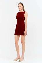 Carmine Red Velvet Dress