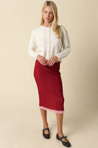 Polina Layered Mesh Midi Skirt