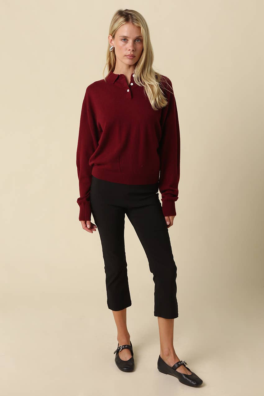 Nancy Long Sleeve Polo Sweater