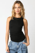 Malibu Ribbed Fitted Scoop Neck Tank Top