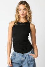 Malibu Ribbed Fitted Scoop Neck Tank Top