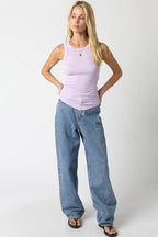 Malibu Ribbed Fitted Scoop Neck Tank Top