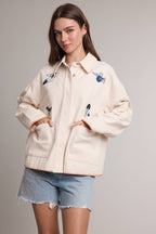 Bird Embroidery Utility Jacket