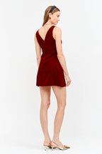 Carmine Red Velvet Dress