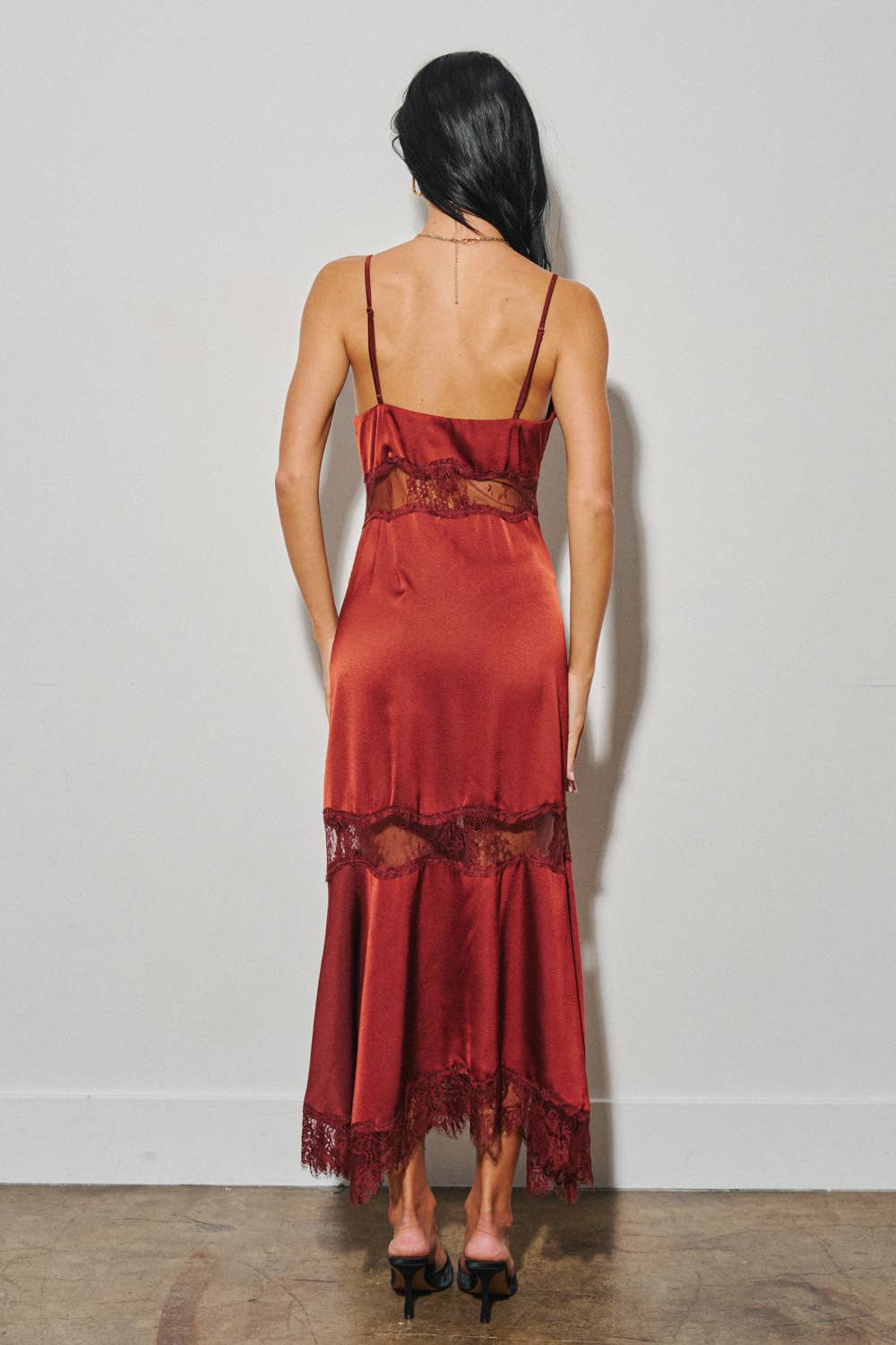 Helena Satin Lace Maxi