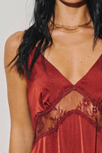 Helena Satin Lace Maxi