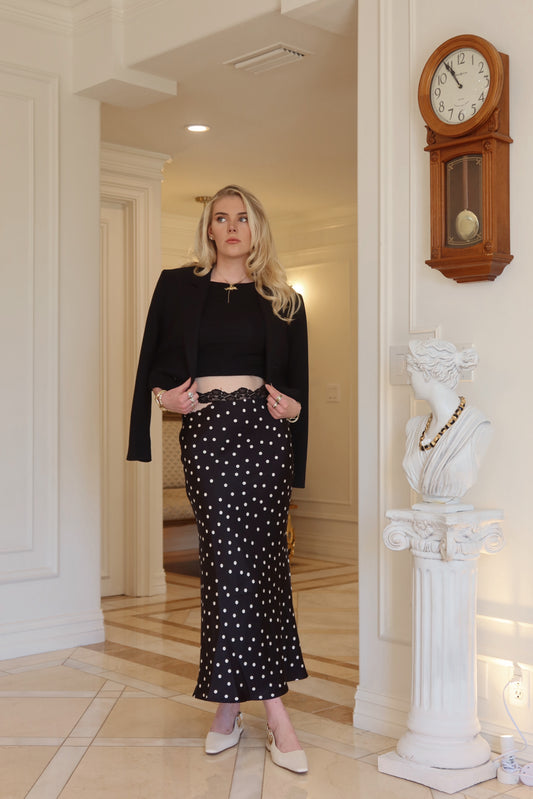 Torn Away Polkadots Maxi Skirt