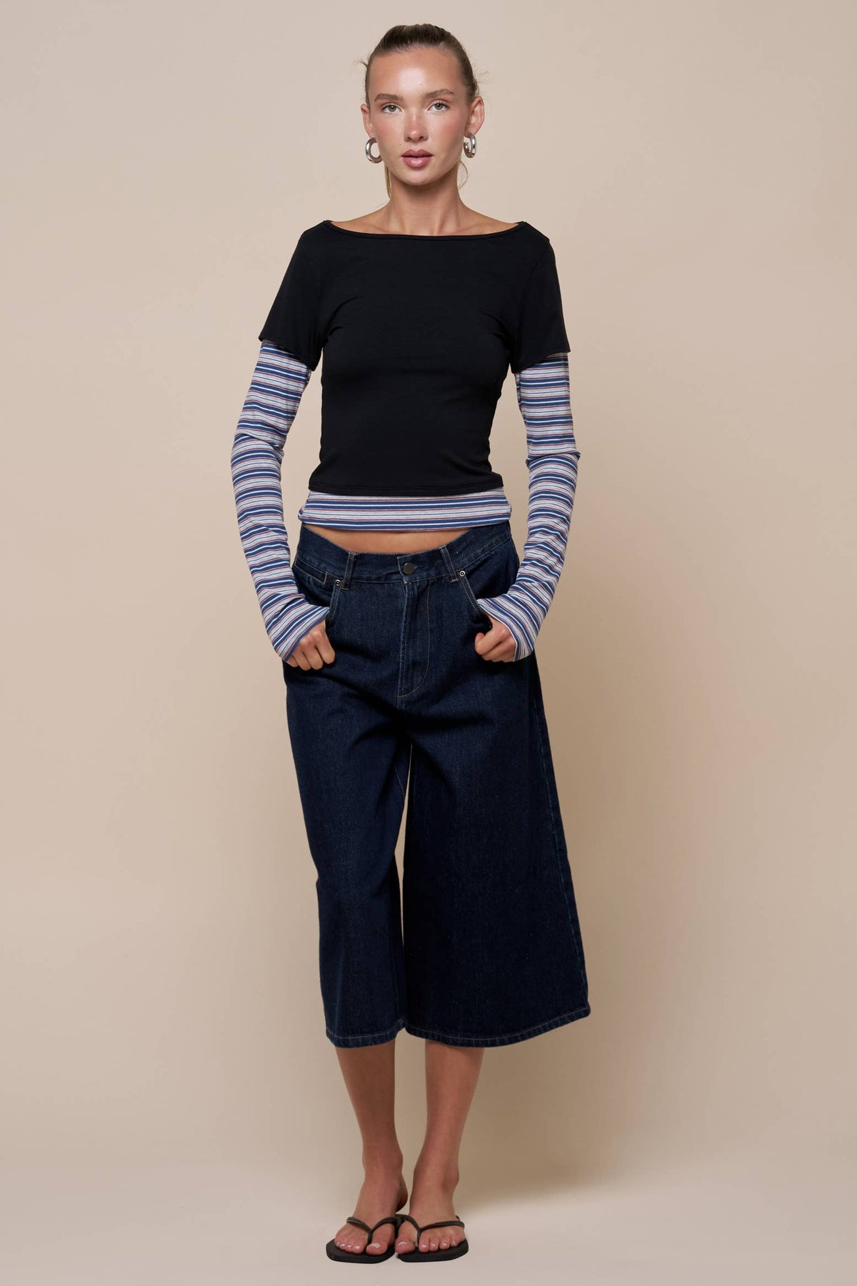 Denim Wide Leg Oversize Shorts