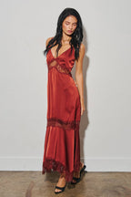 Helena Satin Lace Maxi