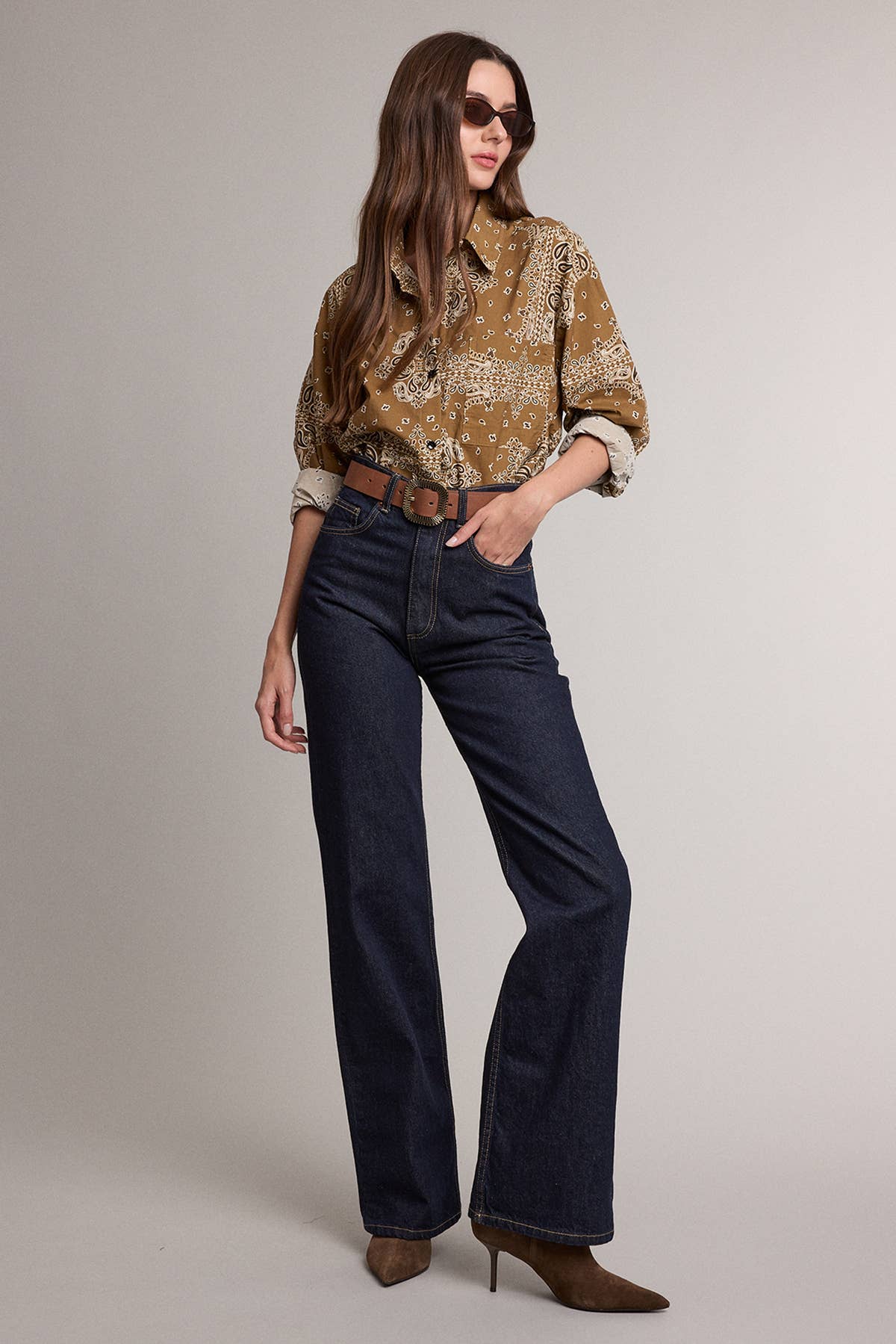 Bandana Print Button-Up