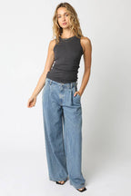 Malibu Ribbed Fitted Scoop Neck Tank Top