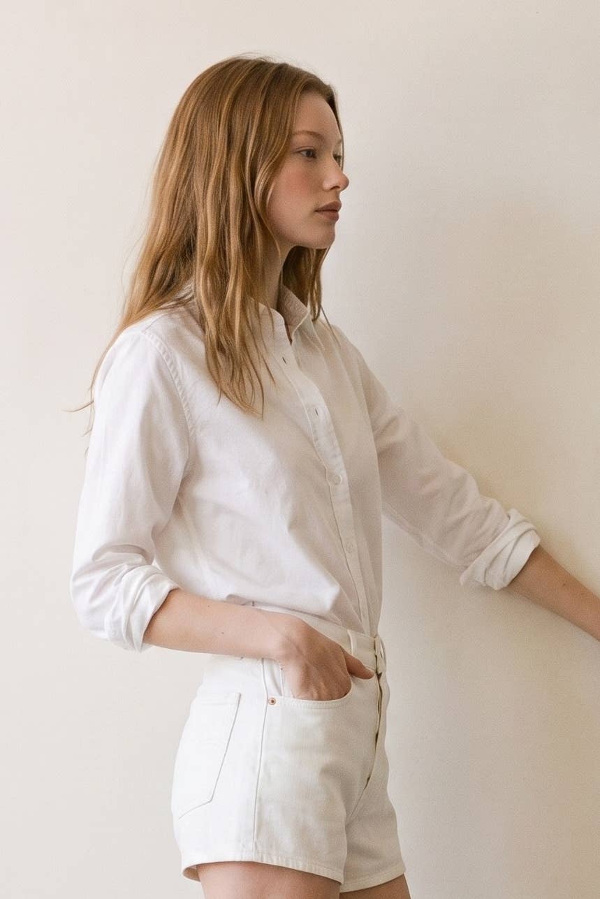 Cotton Oversized Button Up Shirt