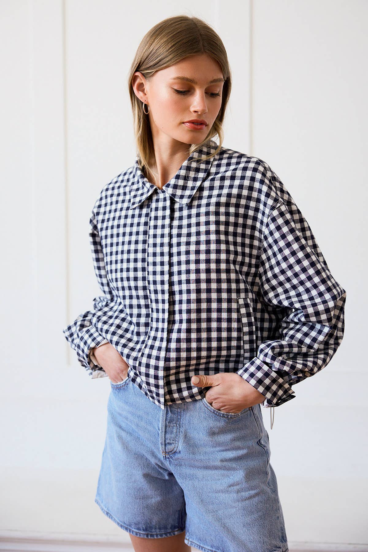 Gingham Zip Jacket - RJ1136