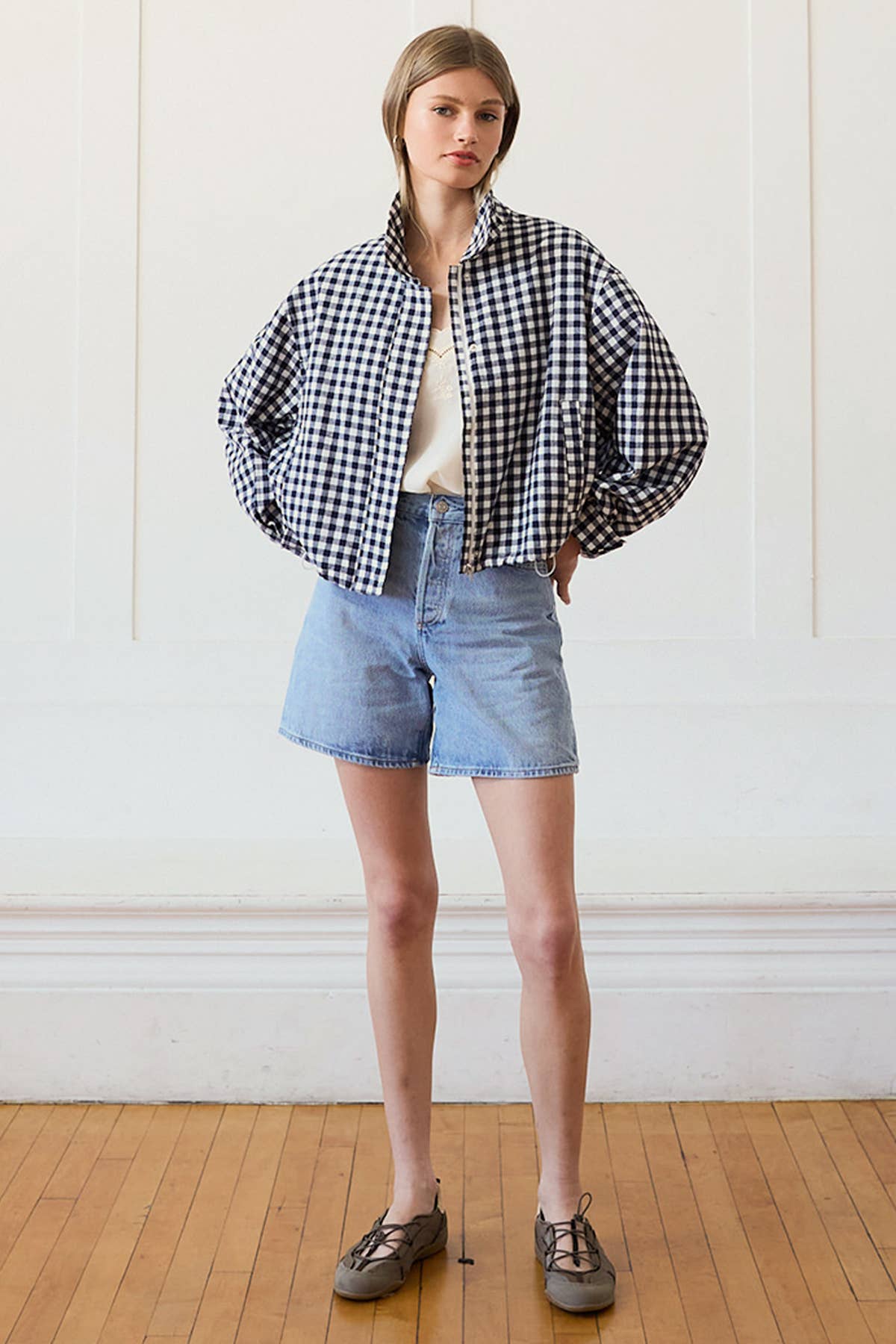 Gingham Zip Jacket - RJ1136