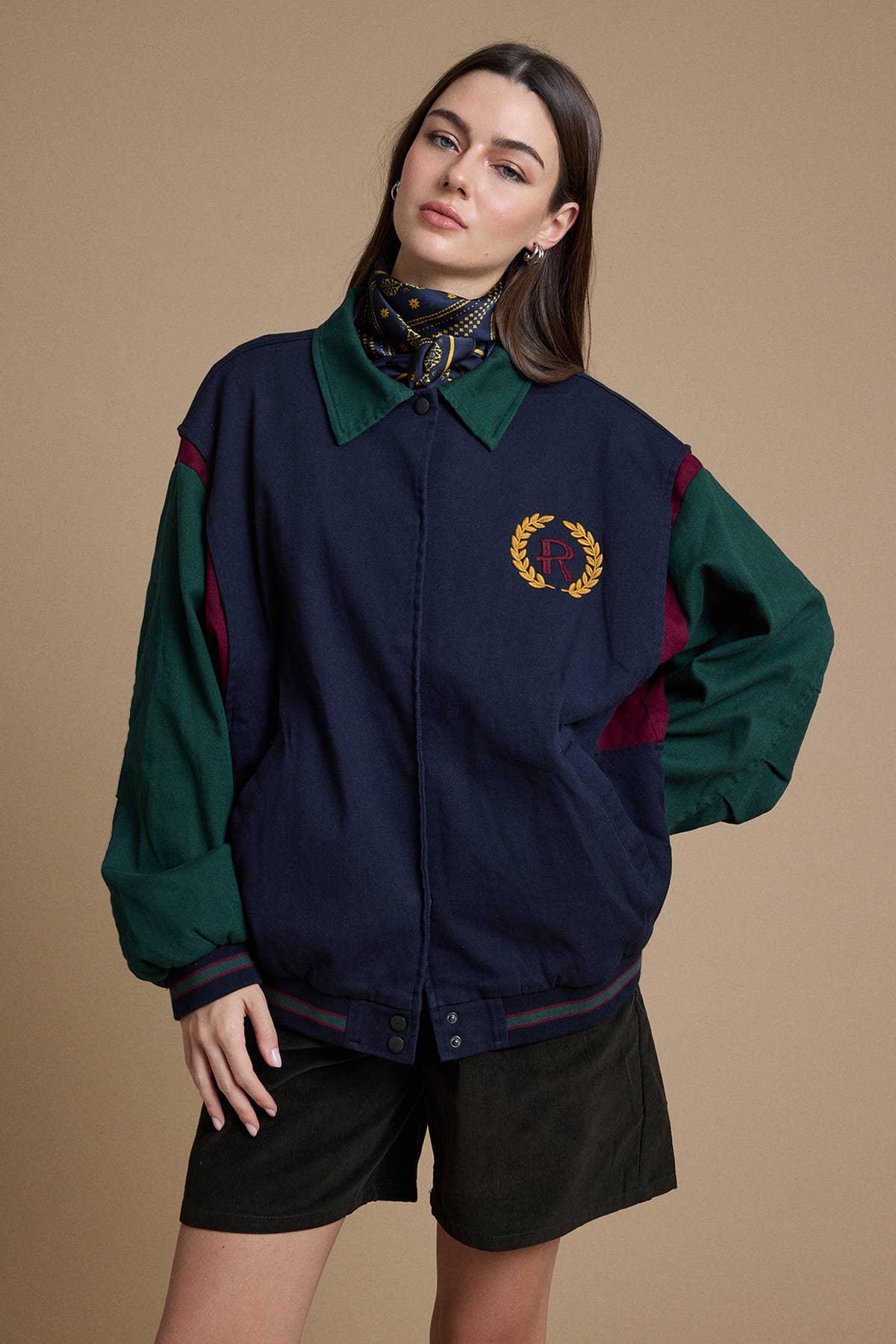 90's Varsity Colorblock Bomber