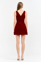 Carmine Red Velvet Dress