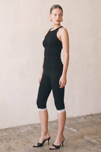 Lace Hem Capri Pants