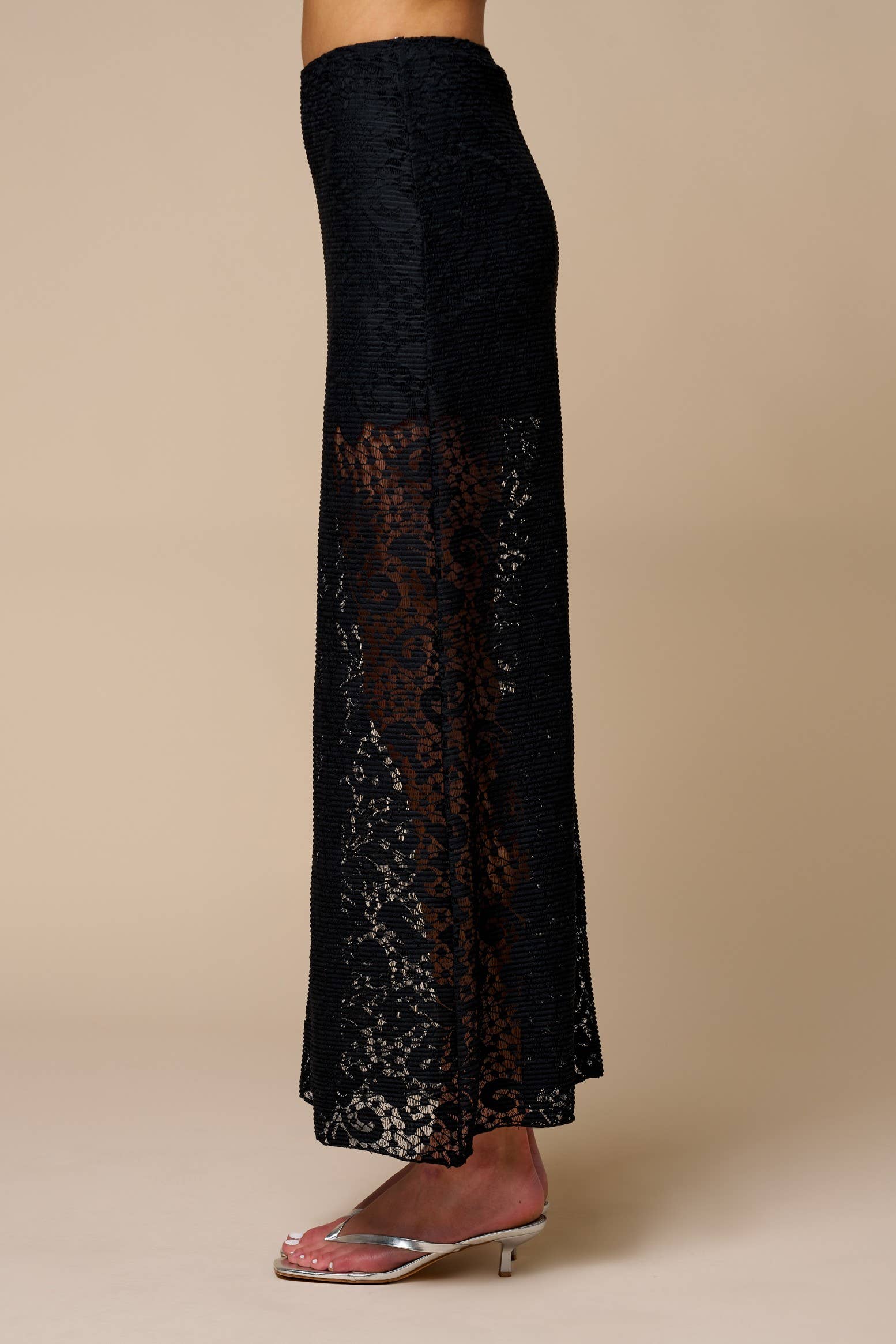 Sheer Lace Maxi Skirt