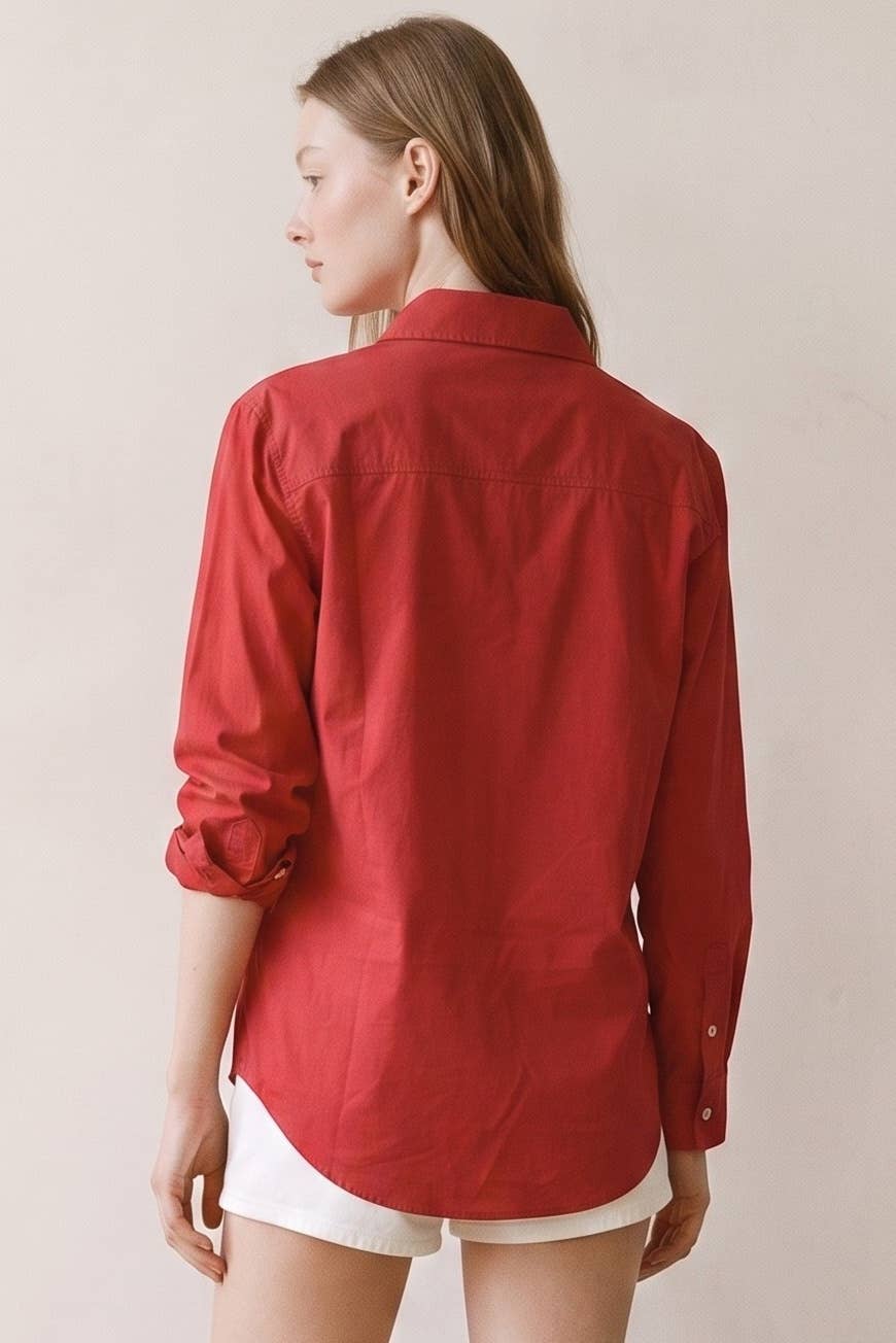 Cotton Oversized Button Up Shirt