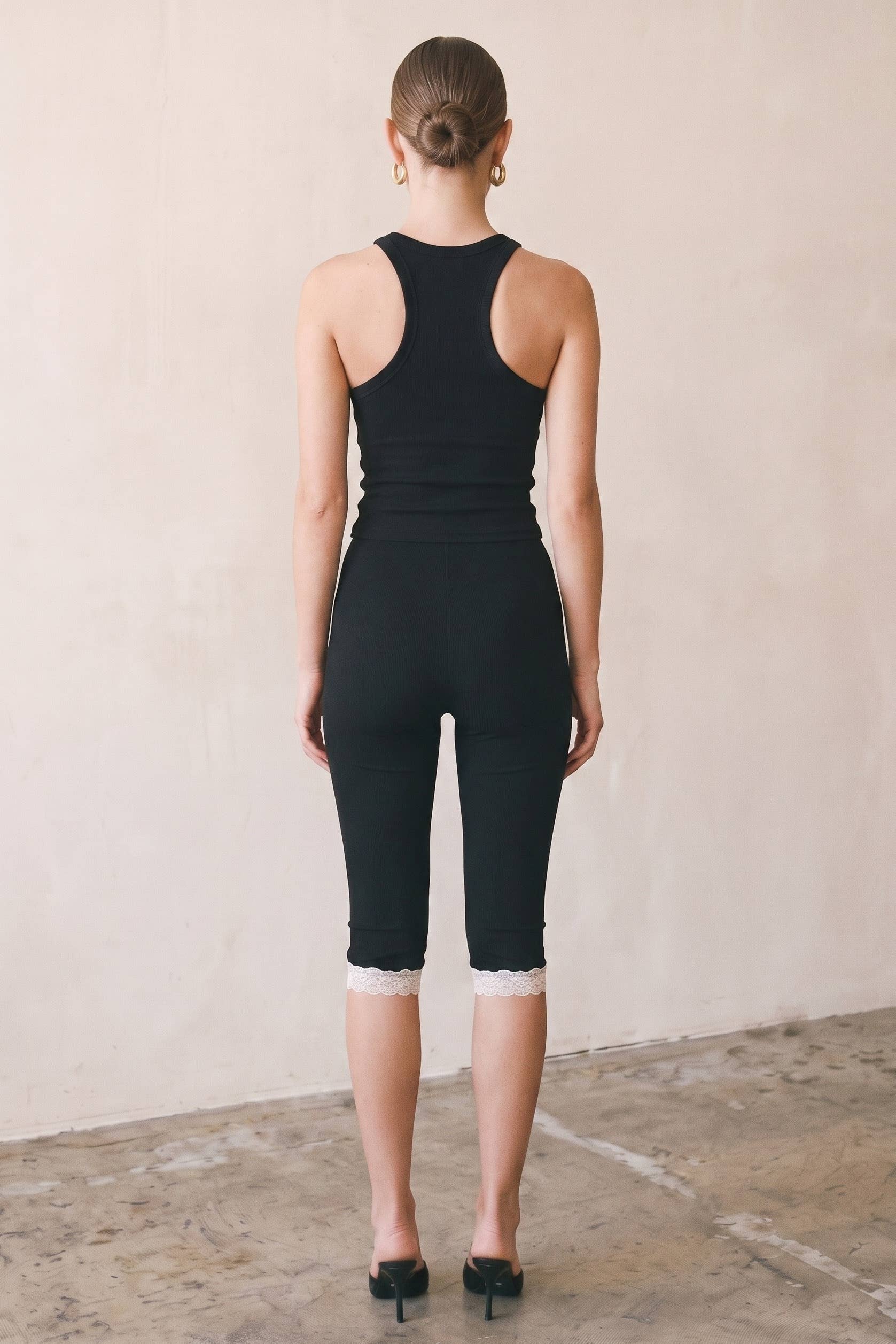 Lace Hem Capri Pants