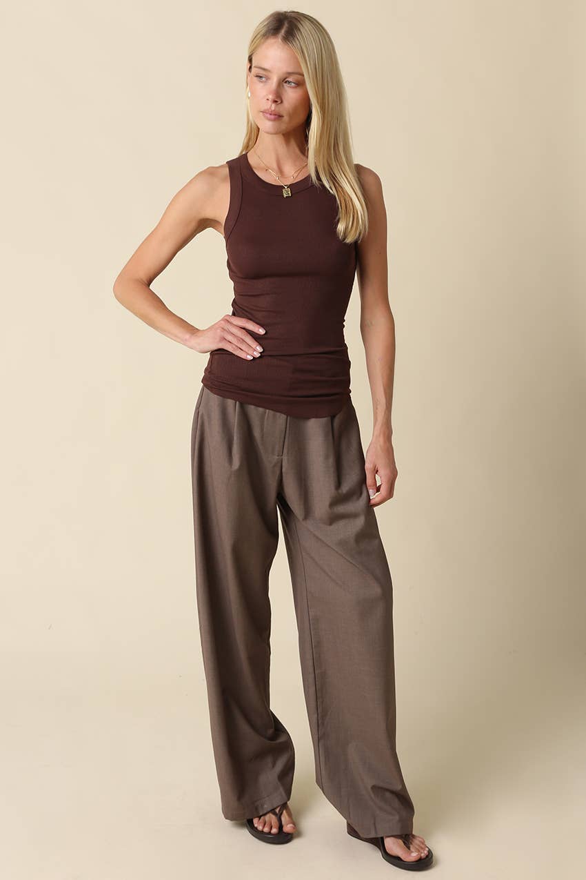 Malibu Ribbed Fitted Scoop Neck Tank Top