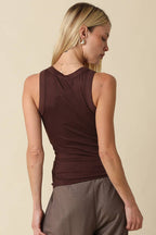 Malibu Ribbed Fitted Scoop Neck Tank Top