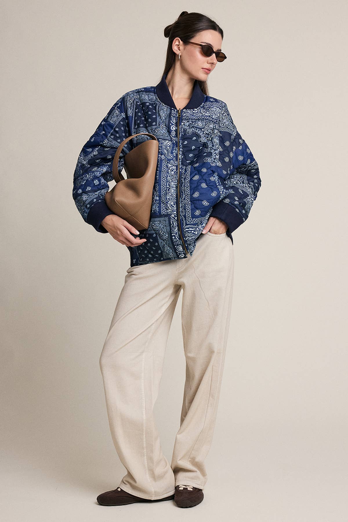 Paisley Bandana Quilted Bomber
