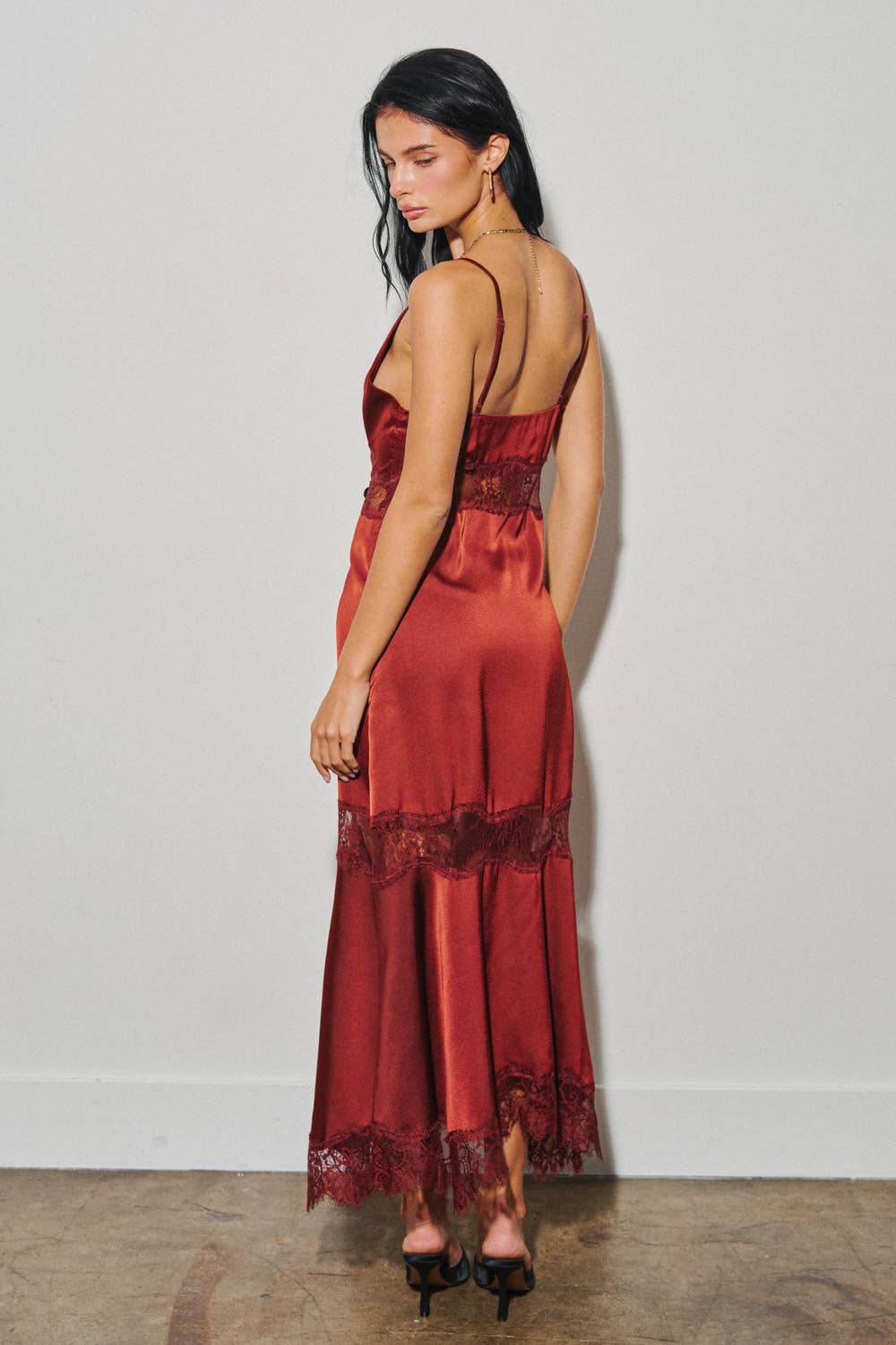 Helena Satin Lace Maxi