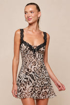 Lace Trim Mini Dress