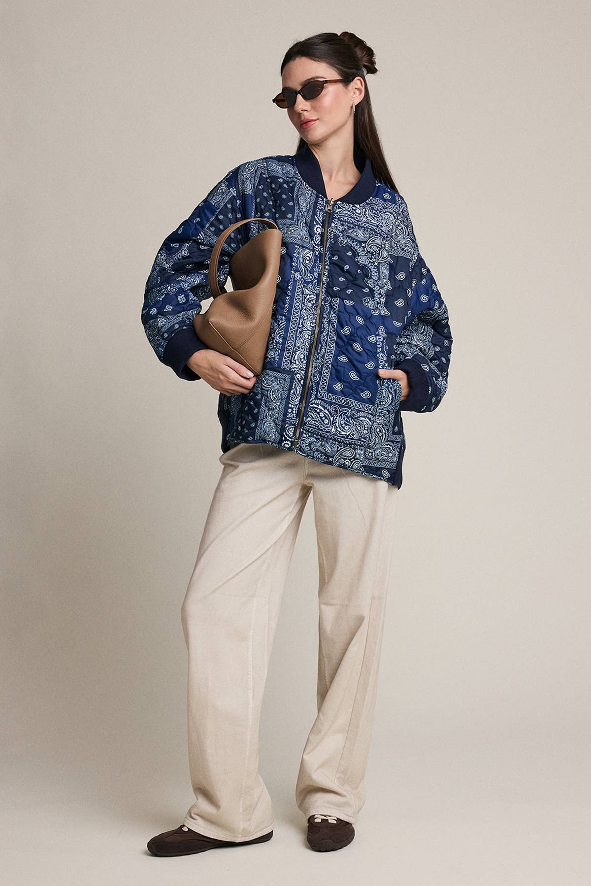 Paisley Bandana Quilted Bomber