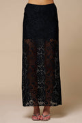 Sheer Lace Maxi Skirt