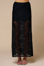 Sheer Lace Maxi Skirt