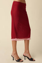 Polina Layered Mesh Midi Skirt