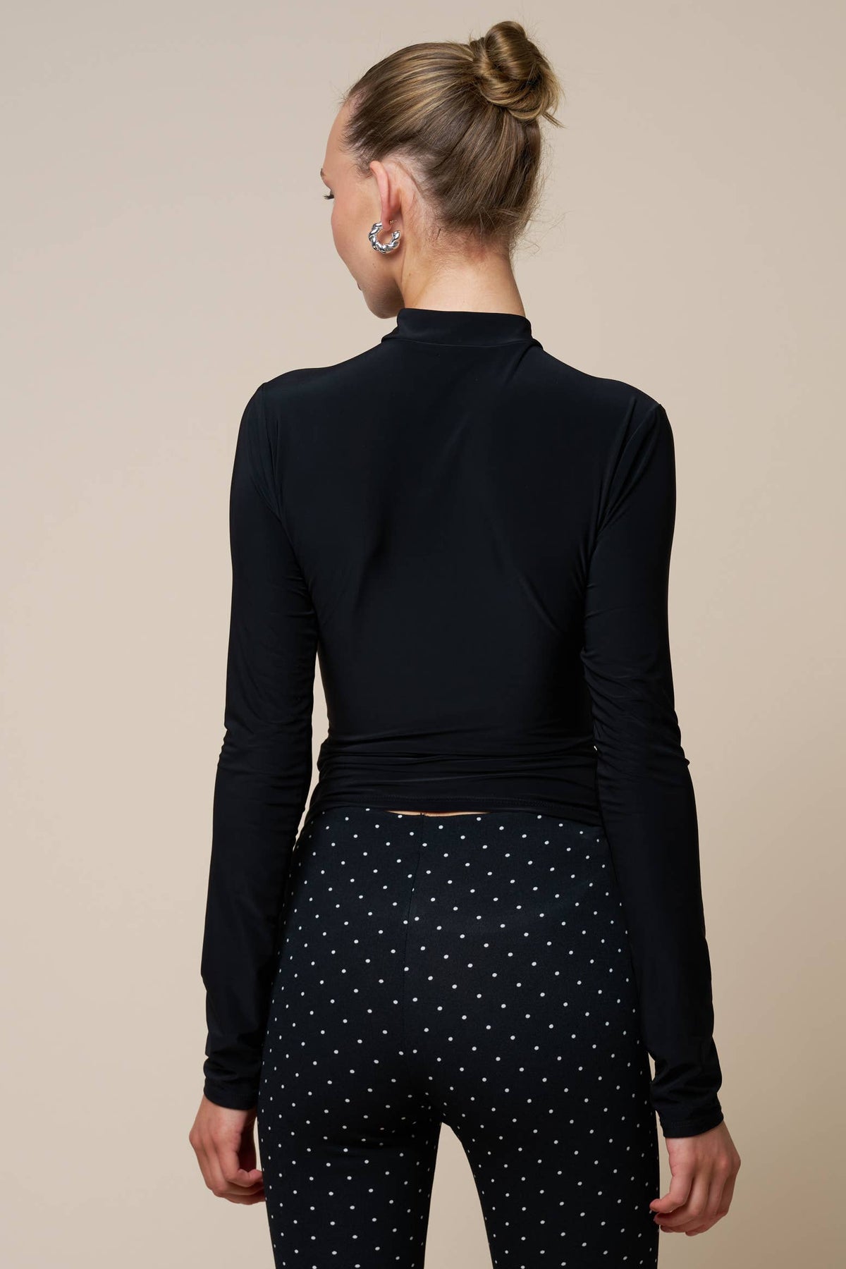 Mandarin Collar Long Sleeve Top