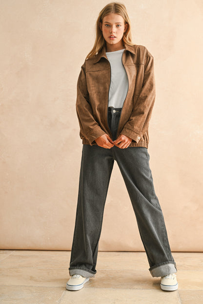 Faux Suede 90s Jacket