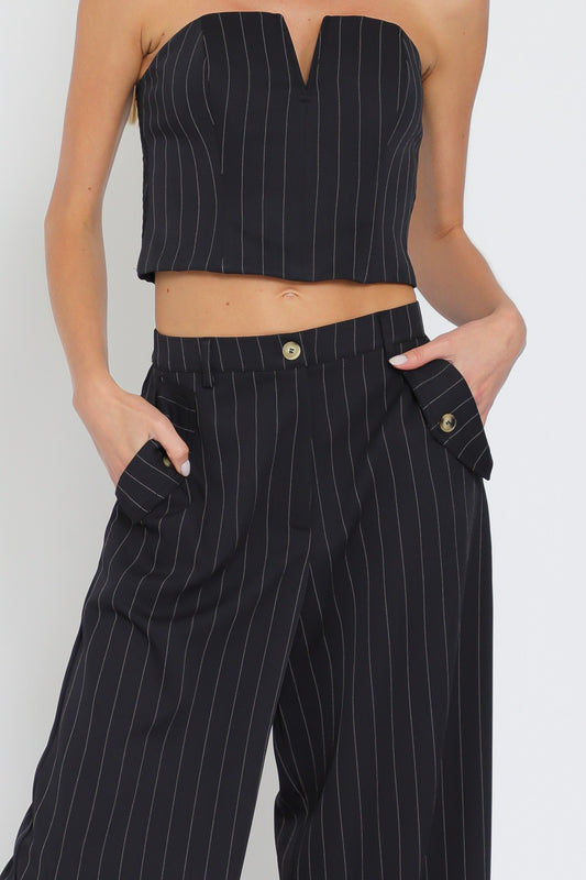Boned Pin Stripe Top