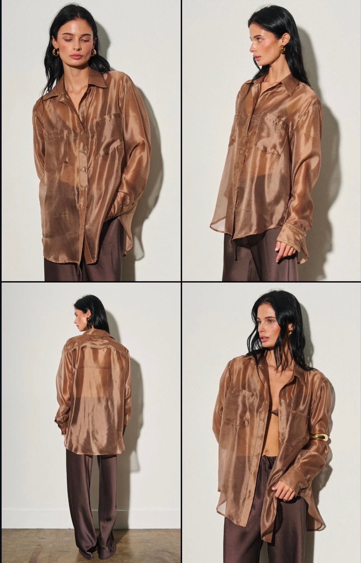 Organza Button Down