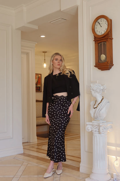 Torn Away Polkadots Maxi Skirt
