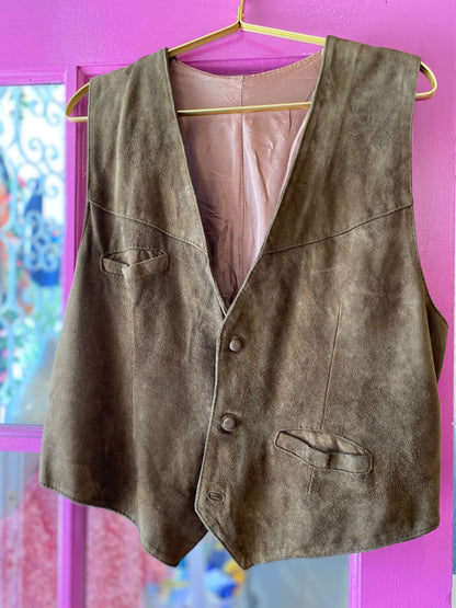 Brown Vintage Suede Vest