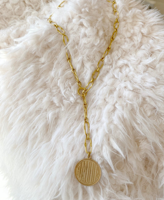 Amour Y Necklace Gold