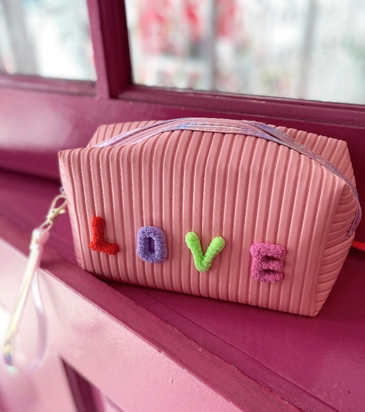 LOVE Pink Cosmetic Case