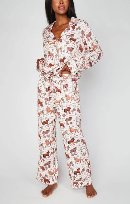 Classic PJ Set Country Horses