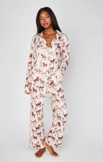 Classic PJ Set Country Horses
