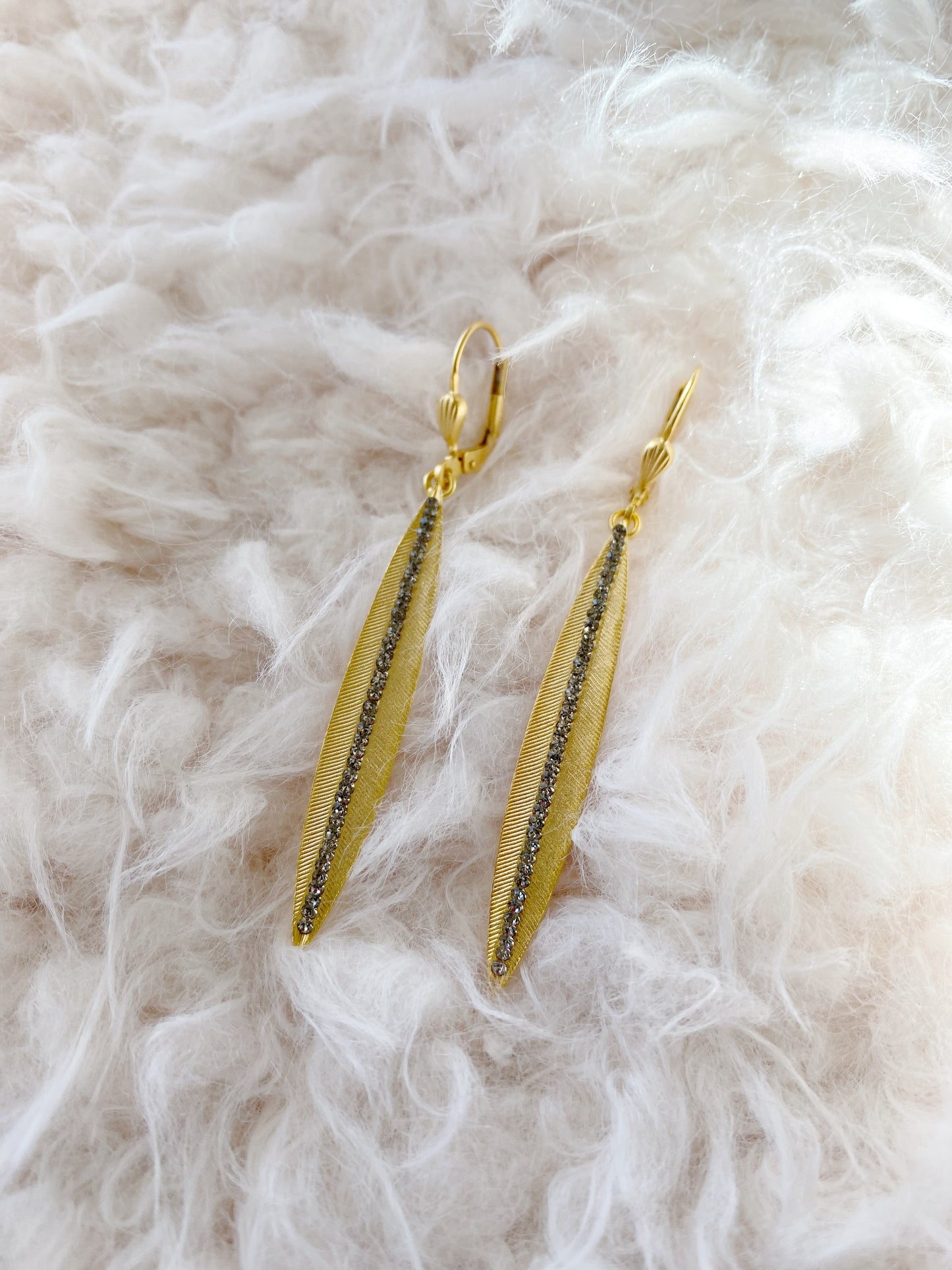 Feather Crystal Earring