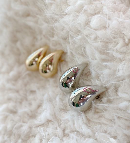 Large Statement Puff Bean Earring