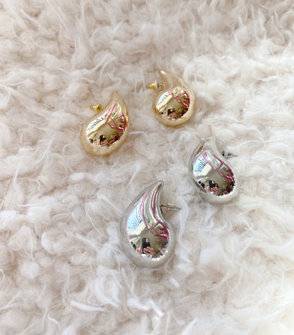 Large Statement Puff Bean Earring