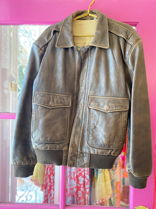 Vintage Leather Aviator Jacket